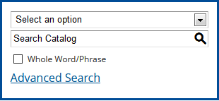 example screen of search options